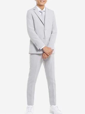 OppoSuits Light Gray Boys' Two-Piece Suit & Tie